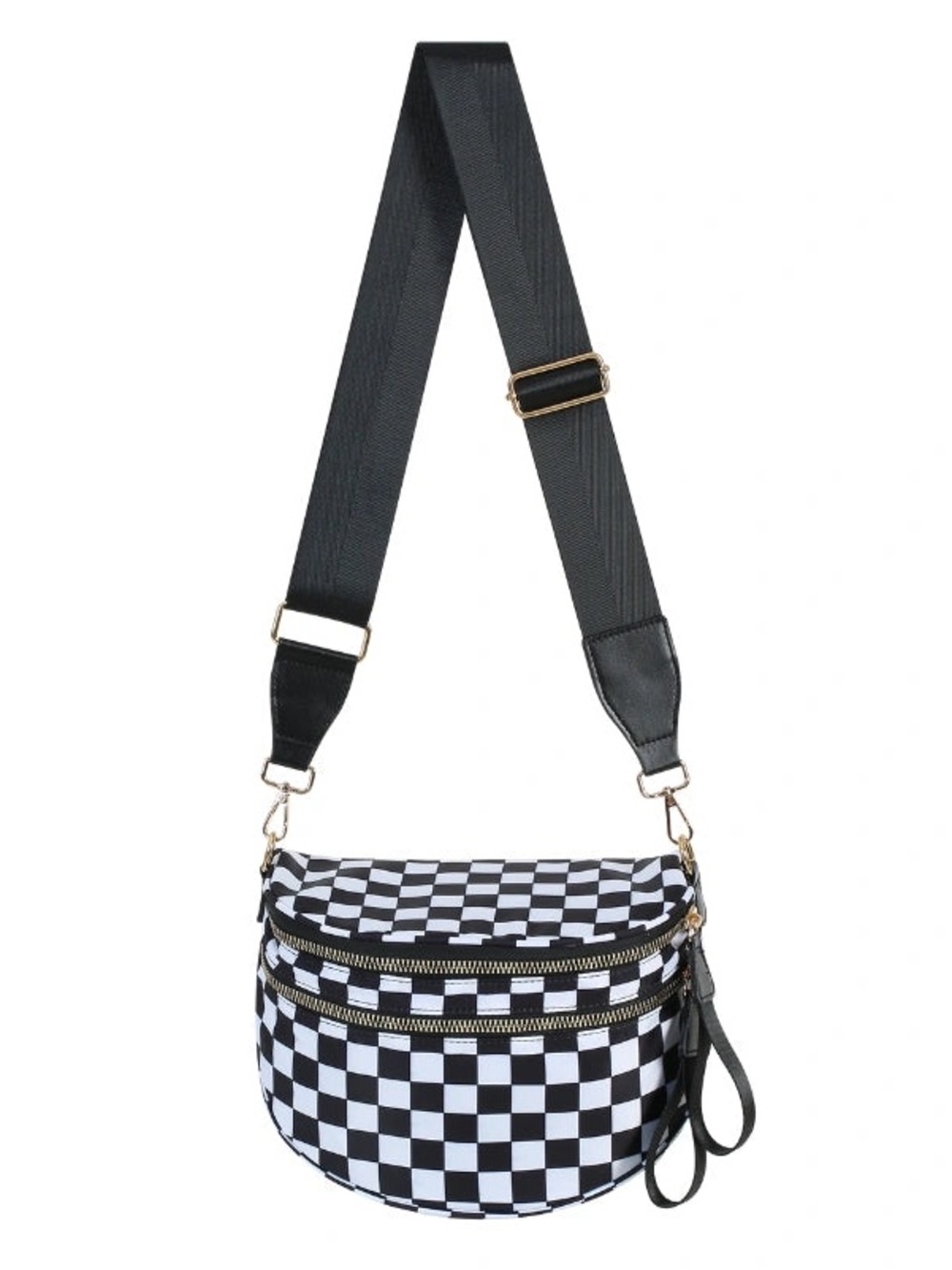 Emmafy Checkered Black GoFree The Roomiest Bum Bag Viral Bag NWT